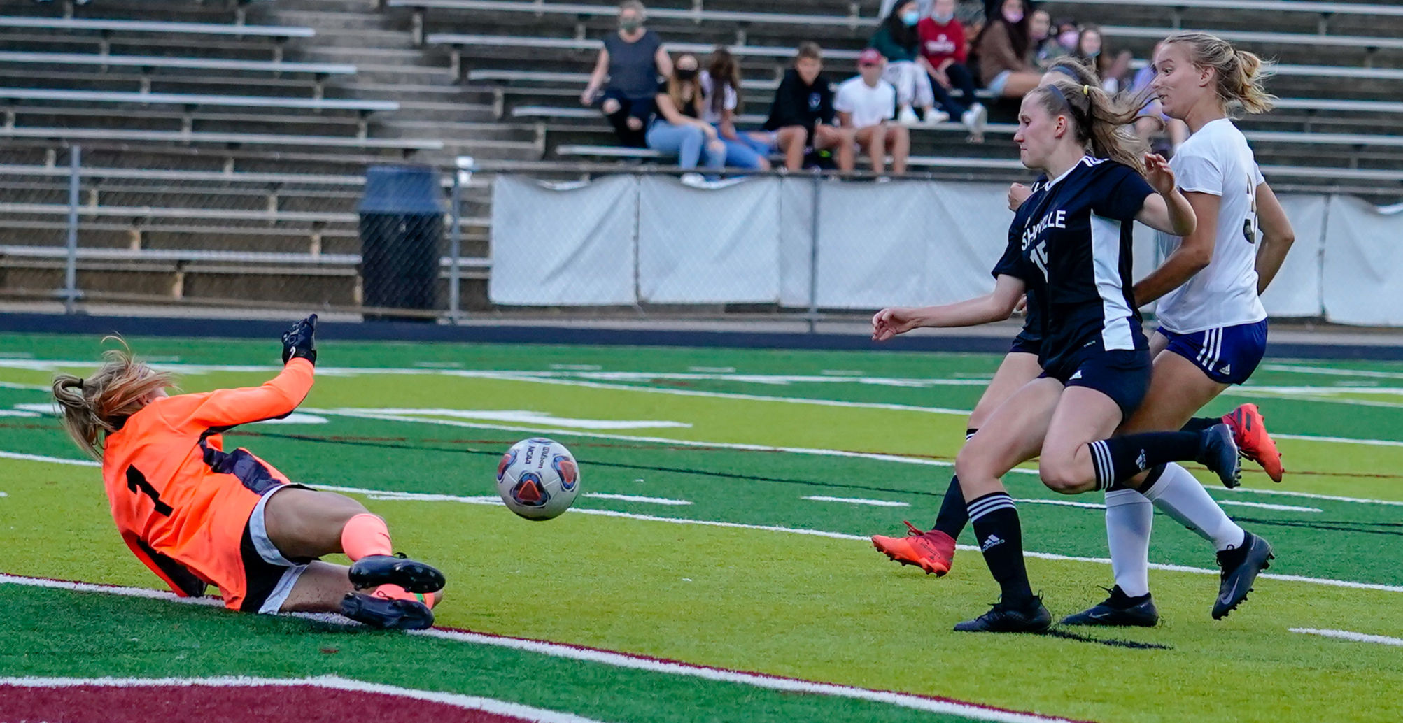 Diving save by Asheville's Hamner
